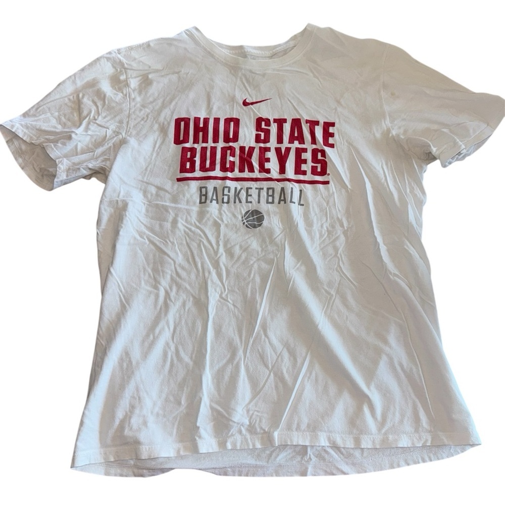 Nike Ohio State Buckeyes Basketball White Short Sleeve T-Shirt L